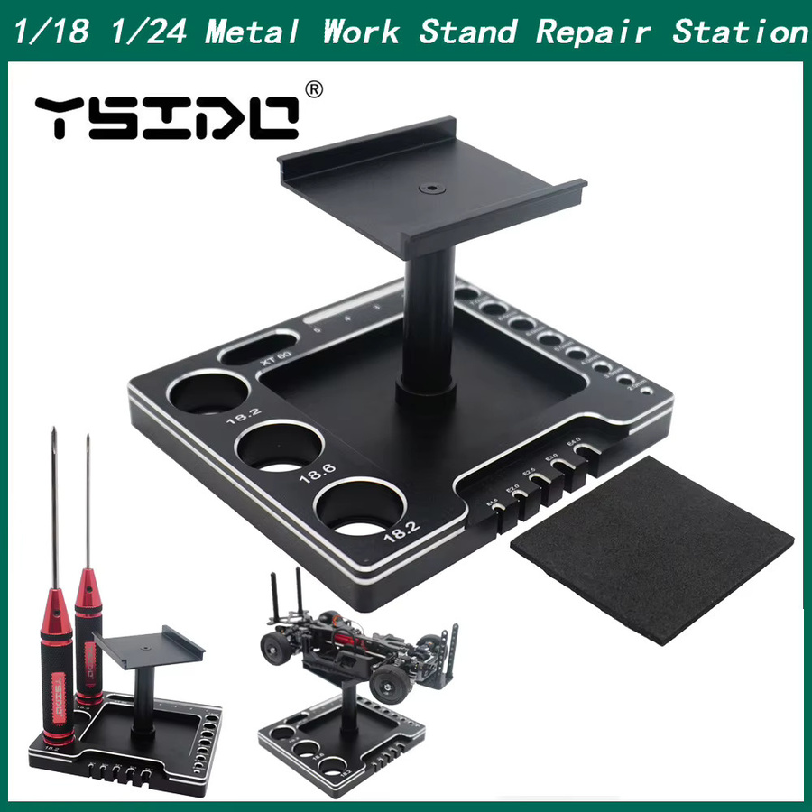 YSIDO RC Auto Werkzeugteile Metall-Arbeitsständer Reparaturstation, Schwarz - Bild 6