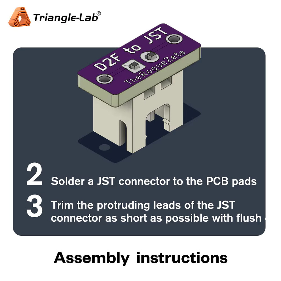 Trianglelab 20 Stück D2F-zu-JST-Adapter-Platinen in Schwarz für den Einbau mechanischer Schalter in 3D-Drucker und Elektronikprojekte - Bild 2