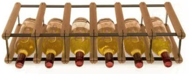PROREGAL Modulares Weinregal Vinotega Mod aus massivem Kiefernholz, Braun geölt, H x B x T: 12,5 x 62,5 x 24,5 cm - Bild 1