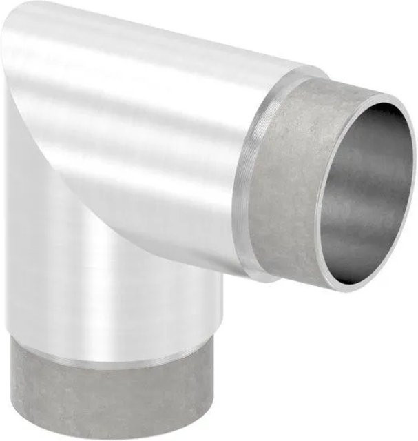 FeNau Steck-Eckstück 90 Grad aus V2A Edelstahl in Silber für Rohr Ø 48,3 x 2,0 mm - Bild 1
