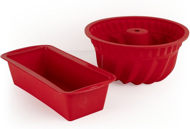 Dr. Oetker Backformen-Set Flexxibel Love, 2-teilig, Herzform, Rot, Silikon mit Antihaftbeschichtung - Bild 1