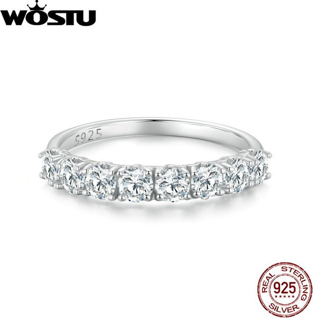 WOSTU Ring, 925 Silber, Moissanit, Weiß, Damen - Bild 1
