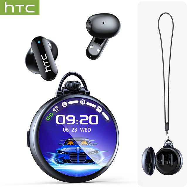 HTC NE71 KI-Übersetzungs-Smart-Assistent Kabellose Bluetooth-Kopfhörer mit Full HD LCD-Display in Schwarz - Bild 1