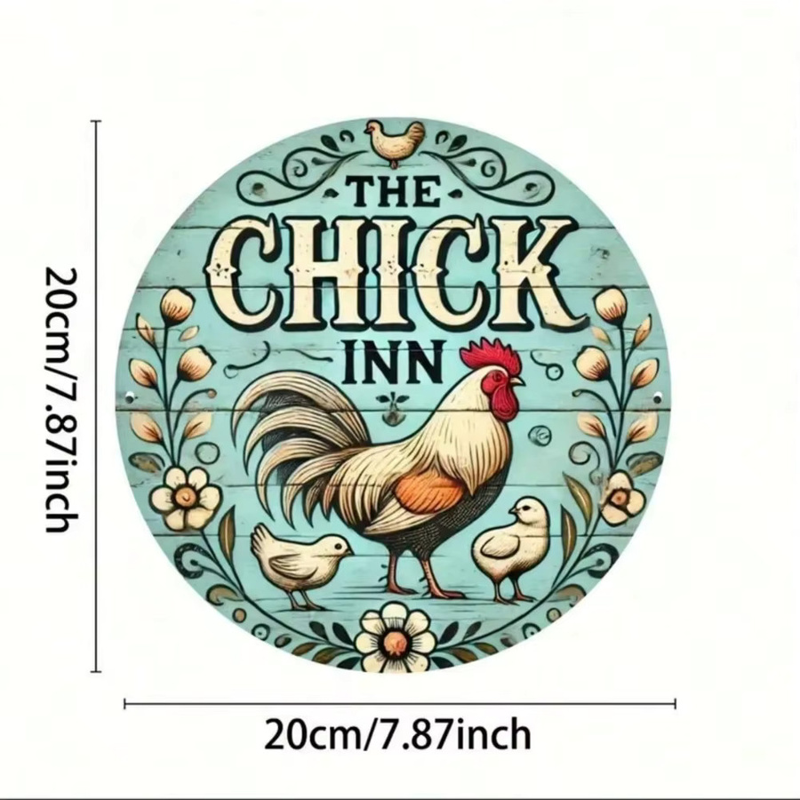 Potdemiel Chicken Inn Vintage-Wandkunst aus Eisen, quadratisch, B/H: 19,81 x 19,81 cm - Bild 2