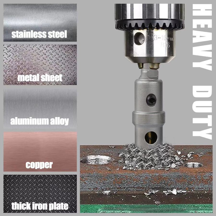 Vearter 15-teiliges Hartmetall-Lochsägen-Set aus Stahl, TCT-Bohrer für Metall, Edelstahl, Gusseisen und Aluminium, Farbe Silber, Durchmesser 16–75 mm - Bild 2