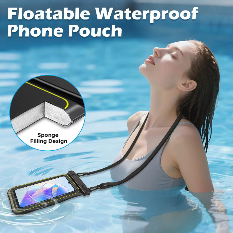 Haissky Schwimmende wasserdichte Handyhülle in Weiß für iPhone und Samsung beim Schwimmen und am Strand - Bild 4