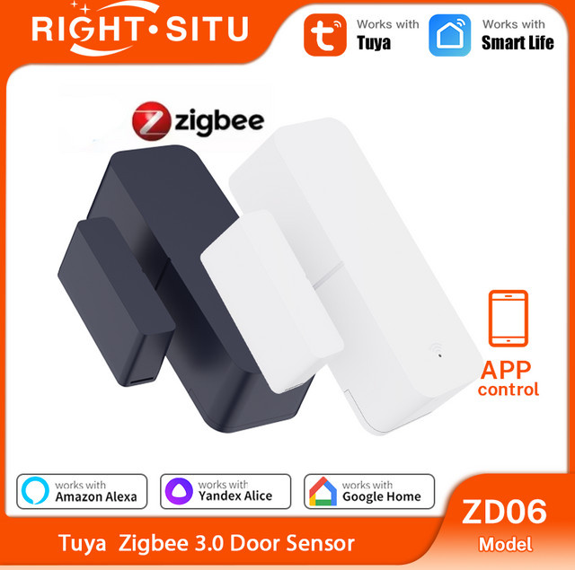 Tuya Zigbee 3.0 Tür-Fenster-Sensor Kontaktsensor in Weiß für SmartLife Alexa Yandex Zigbee2Mqtt ZHA - Bild 1