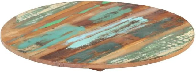 vidaXL Tischplatte Rund aus Massivholz Altholz Durchmesser: 40 cm, Höhe: 1,5 cm, Multicolour - Bild 1