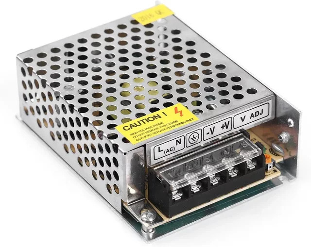 HONGPOE Schaltnetzteil DC 12V 24V als Quellenadapter für LED-Streifen und CCTV, Farbe: Silber - Bild 1