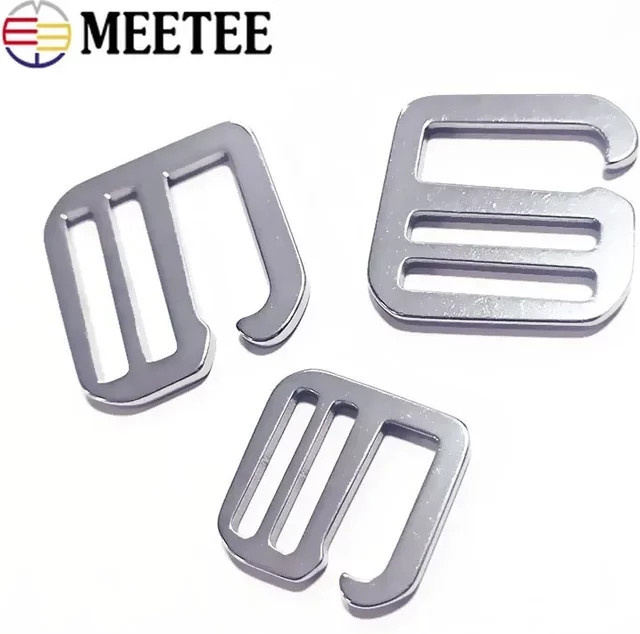 Meetee Edelstahl G-Ring-Haken und Tri-Glide-Schieber Set in Silber für Rucksacktaschen und Gurtband-Hardware-Zubehör - Bild 1