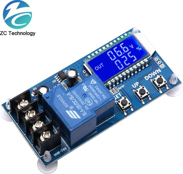XY-L30A Batterieladeregler mit LCD-Display, DC 6-60V 30A Lademodul mit Zeitsteuerung und Schutzfunktion, Blau - Bild 1