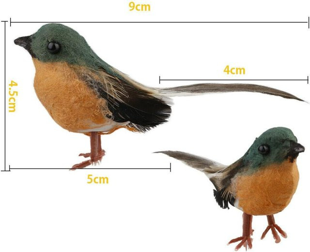Dekorative Rotkehlchen-Figuren für Weihnachtsbaum und Bastelarbeiten in Braun und Multicolour - Bild 1