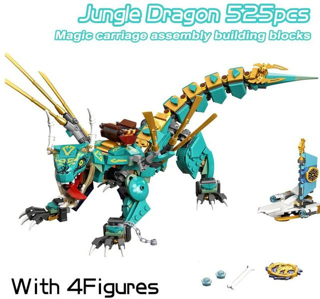 DURUOB Lloyd Dschungel Feuer Wasser Drache Bausteine, Grüner Dagon Mech, ab 6 Jahren - Bild 1
