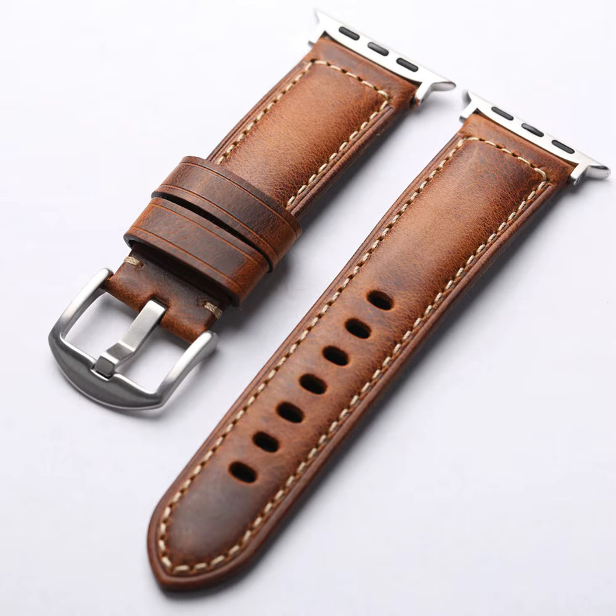 Raystray Uhrenarmband Leder, brown, Herren, kompatibel mit iWatch 49mm 46mm 45mm 44mm Ultra S10 - Bild 2