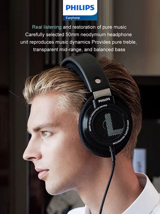 Philips SHP9500 Over-Ear Kopfhörer HiFi Stereo Wired in Schwarz - Bild 3