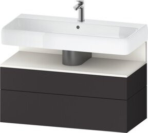 Duravit Waschtischunterschrank Qatego in Weiß Matt mit 1 Tür und 1 Auszug, B/T/H: 99 x 47 x 59 cm - Bild 1
