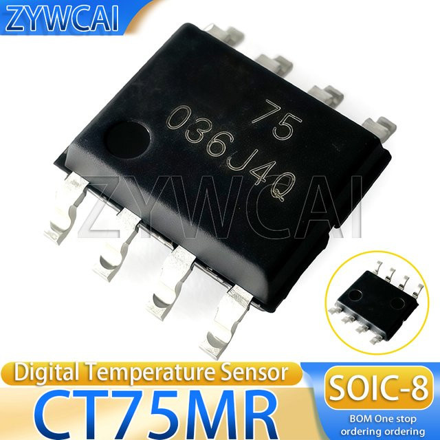ZYWCAI CT75MR SOP-8 Steuerplatine mit Lüfteranschluss und Temperatursensorchip in Schwarz, 5 Stück - Bild 1