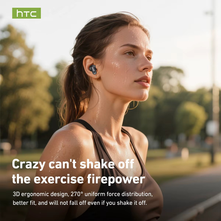 HTC NE79 TWS Bluetooth 6.0 In-Ear Kopfhörer mit KI-Übersetzer und HiFi-Sound für Sport in Blau und Orange - Bild 2