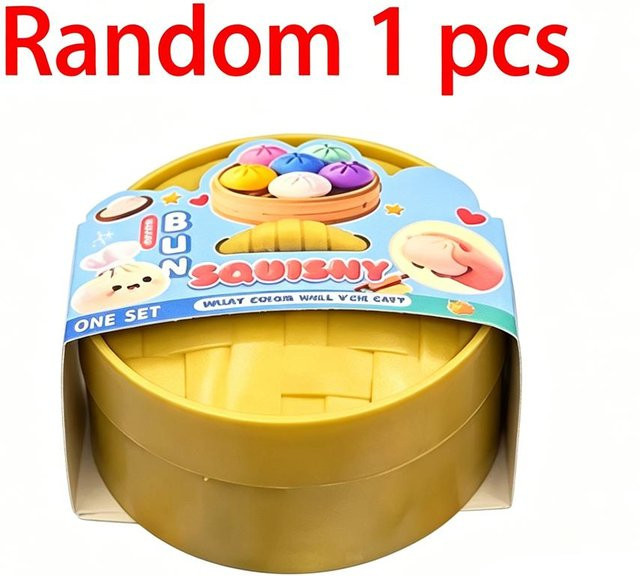 Binchi Outdoor Equipment Knödelpresse Regenbogenfarbe Knödel Squishy Blindbox mit Dampfgarer, Weiches Langsam Aufgehendes Stressabbau Spielzeug - Bild 1