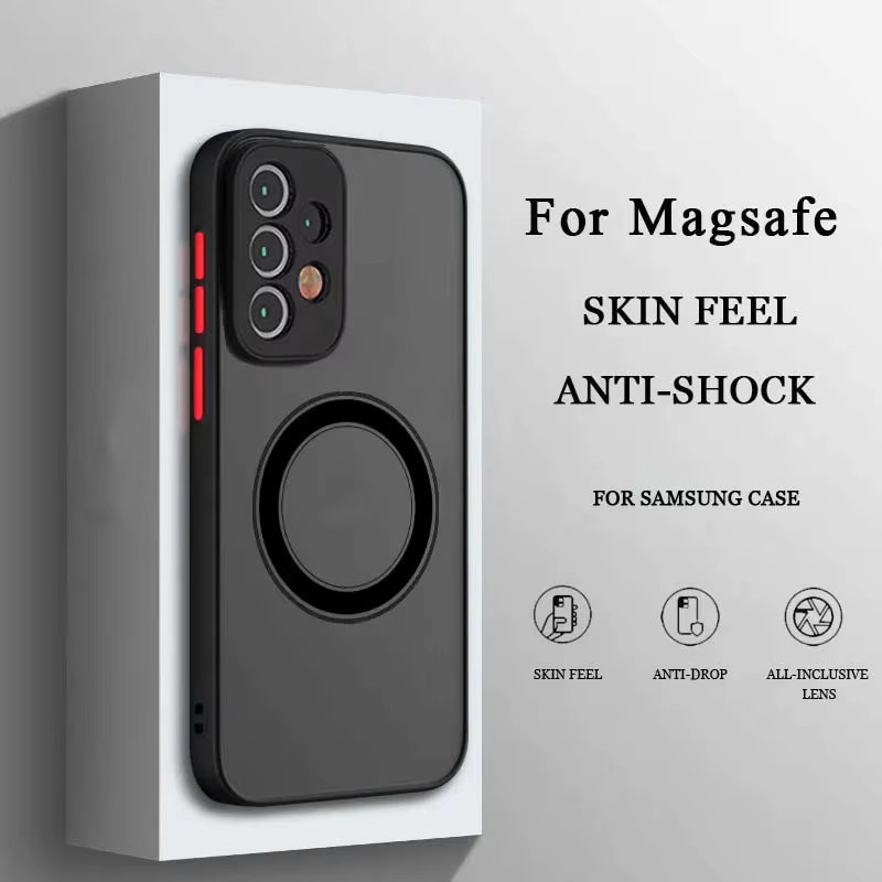 Stoßfeste MagSafe Wireless Charging Schutzhülle für Samsung Galaxy S20 S21 S22 S23 S24 Ultra Plus in Transparent oder Schwarz mit matter Rückseite - Bild 3