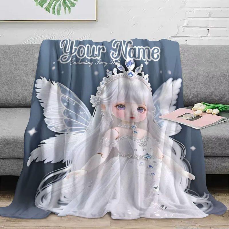 Personalisierte Flanellblanke im Engel-Design mit individuellem Namen von ZIZ - Bild 3