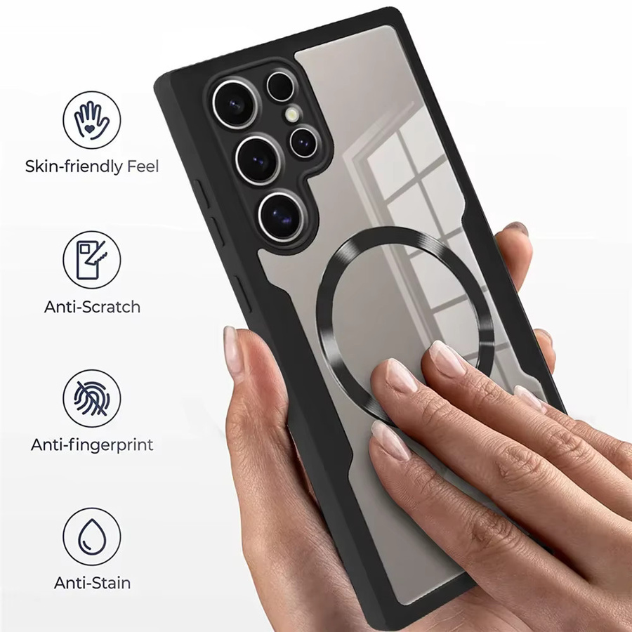 Stoßfeste 360 Grad Schutzhülle für Samsung Galaxy S26 S25 S24 S23 S22 Ultra Plus FE transparent und pink mit kabellosem Laden - Bild 3