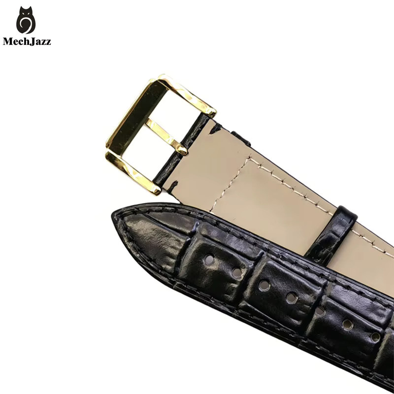 MechJazz Herrenuhr, Automatik, Lederarmband, Saphirglas, Gold - Bild 5