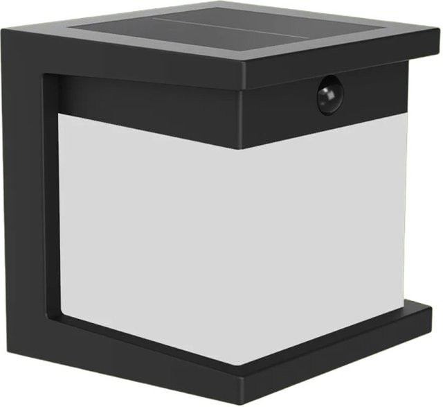 Philips Solar-Outdoor-Wandleuchte Diara in Schwarz mit Bewegungsmelder und Dämmerungssensor, Warmweiß 2.700 K, IP44, B/T/H: 12 x 12 x 12 cm - Bild 1