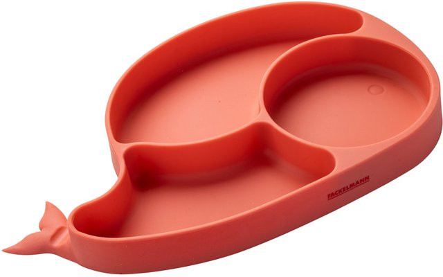 Fackelmann Mini Cooking Teller mit Saugnapf aus Silikon, Wal, Orange, Durchmesser: 27,0 cm - Bild 1