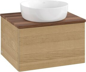 V&B Waschtischunterschrank Antao mit Frontstruktur in Honey Oak, B/T/H: 60 x 36 x 50 cm - Bild 1