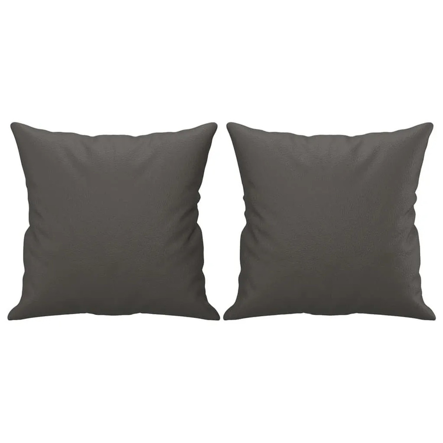 vidaXL Zierkissen Set aus 2 Stück in Grau aus Kunstleder B/B: 40 x 40 cm - Bild 2