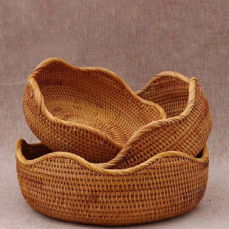 Handgefertigter Obstkorb aus Rattan im Vintage-Design in Titanium für deine Arbeitsplatte - Bild 2