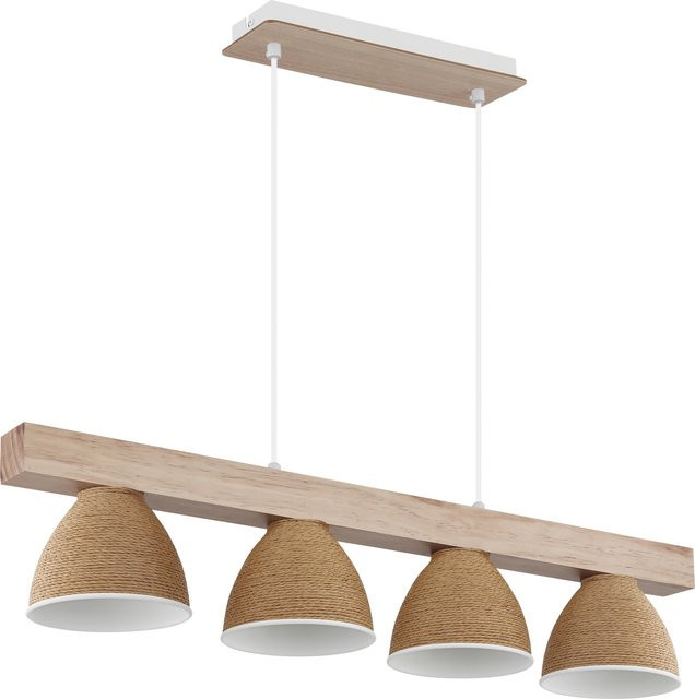Hängeleuchte LYNDON von GLOBO Lighting in Weiß, höhenverstellbar aus Metall und Holz - Bild 1