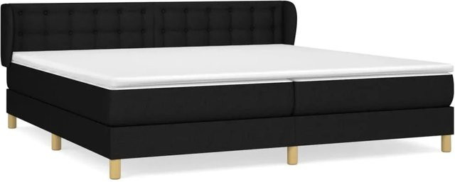 vidaXL Boxspringbett Hybrid mit Matratze und Taschenfederkern, Schwarz, B/T/H: 200 x 200 x 88 cm - Bild 1