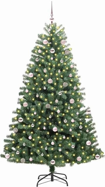 vidaXL Künstlicher Weihnachtsbaum Grün mit 300 Warmweißen LEDs, Höhe: 240 cm - Bild 1