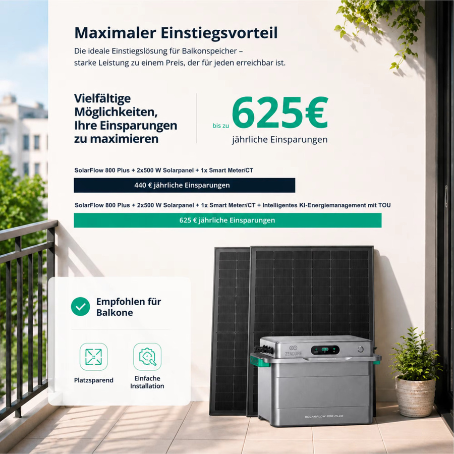 Zendure SolarFlow 800 Plus Balkonkraftwerk mit 1,92kWh Speicher in Grau - Bild 4
