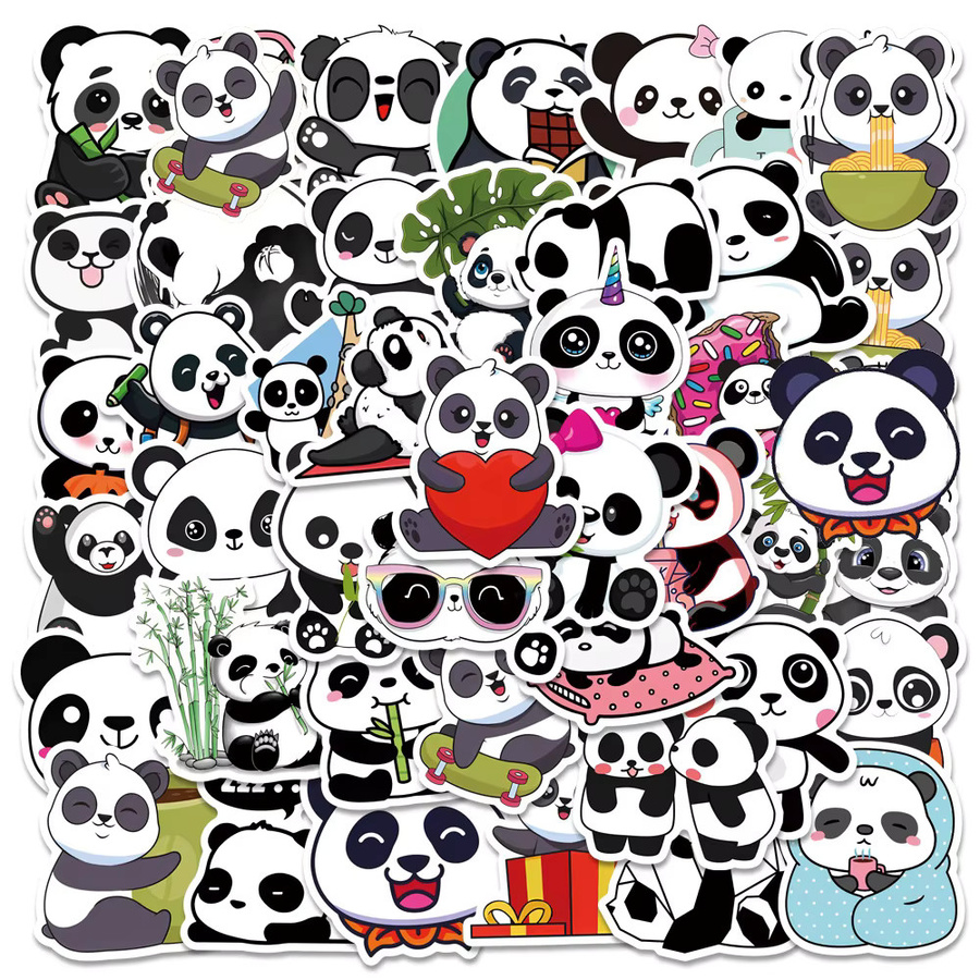Rspctou Panda Tier Cartoon Aufkleber, multicolor, paper - Bild 2