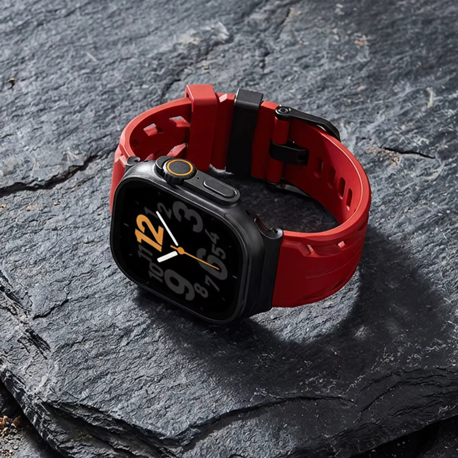 CHIICSMART Silikon-Sportarmband für Apple Watch Ultra, Serie 11, 10, 9, 8, 7, 6, SE, atmungsaktiv und stylisch, Unisex - Bild 1