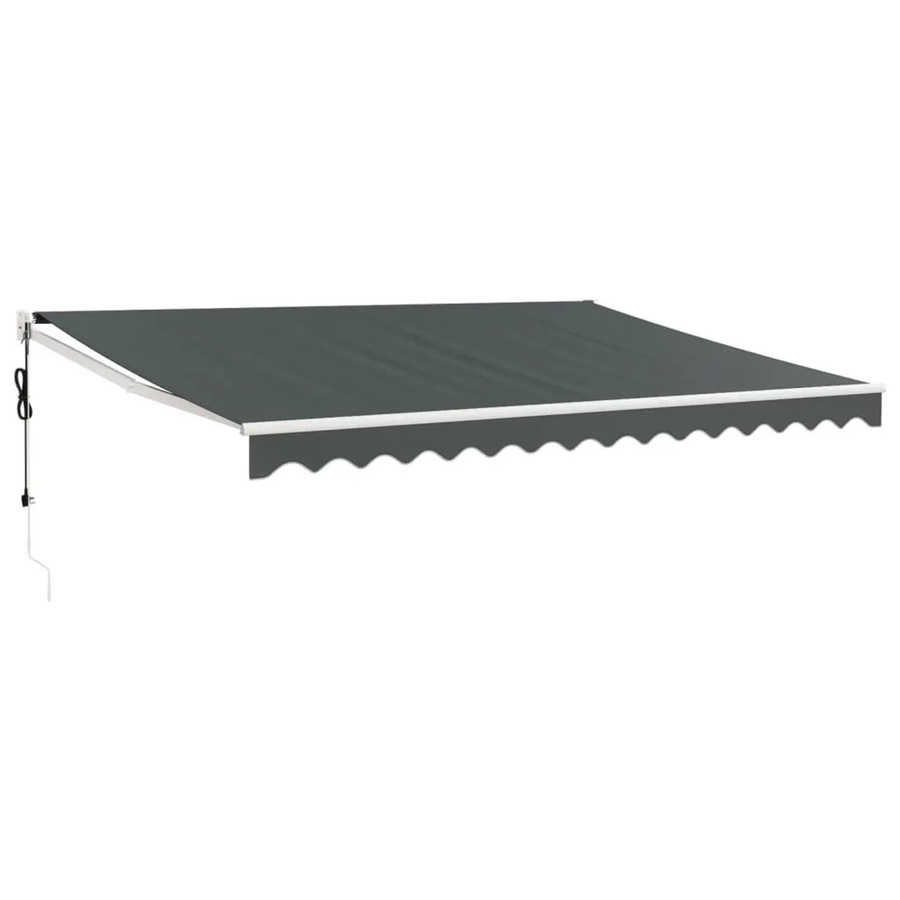 Furnicato Elektrische Markise mit Kurbel und Gelenkarm aus Aluminium in Anthrazit, Breite: 450 cm, Ausladung: 300 cm - Bild 2