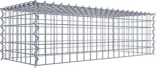 Gabiona Anbaukorb Typ 3 aus Stahl, silbergrau, B/T/H: 30 x 40 x 100 cm, Maschenweite 5 x 5 cm - Bild 1