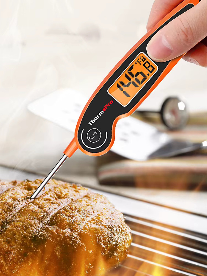 ThermoPro TP605 Digital-Fleischthermometer mit Temperaturkontrolle und Hintergrundbeleuchtung in Orange - Bild 6