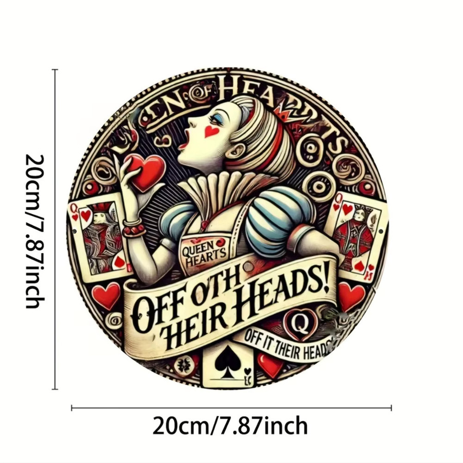 HELLOYOUNG Queen of Hearts Off Their Heads Vintage Wandkunst aus Aluminium, Mehrfarbig, B/H: 20 x 20 cm - Bild 2