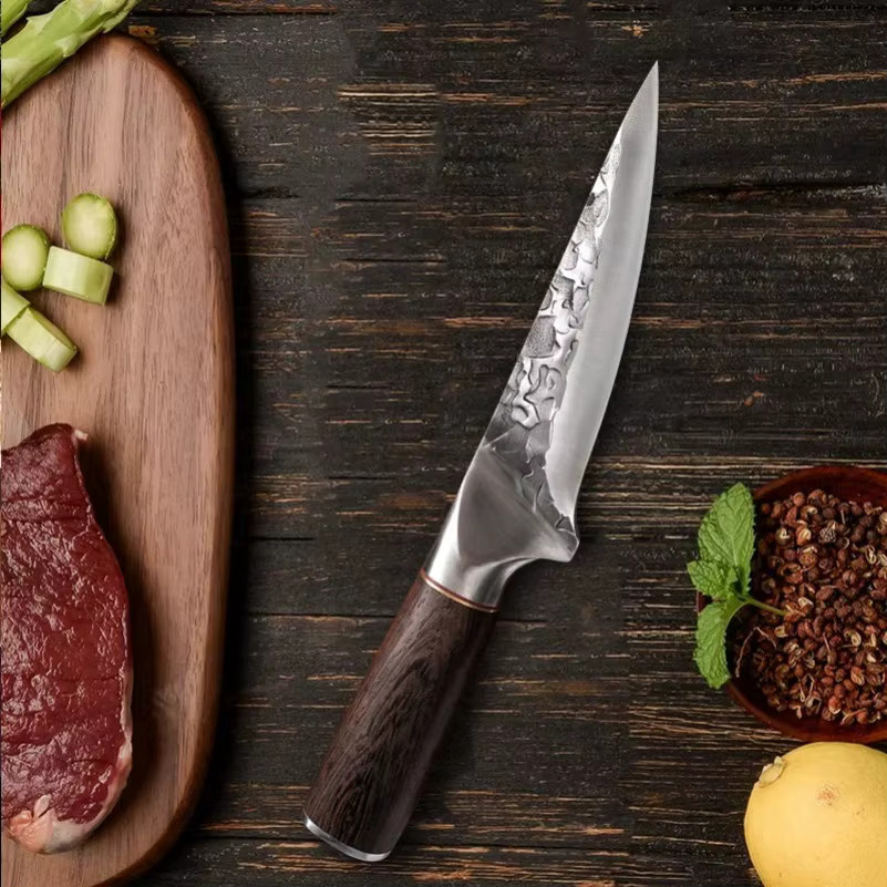 GuanQi Ausbeinmesser mit Holzgriff und Schutzhülle für Fleisch, BBQ und Küche - Bild 4