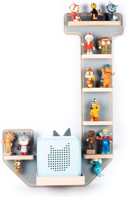 BOARTI Kinderregal Buchstabe J aus Holz als Wandregal für Toniebox und Figuren mit Magneteinsätzen, H: 54 cm, B: 37 cm, T: 19 cm - Bild 1
