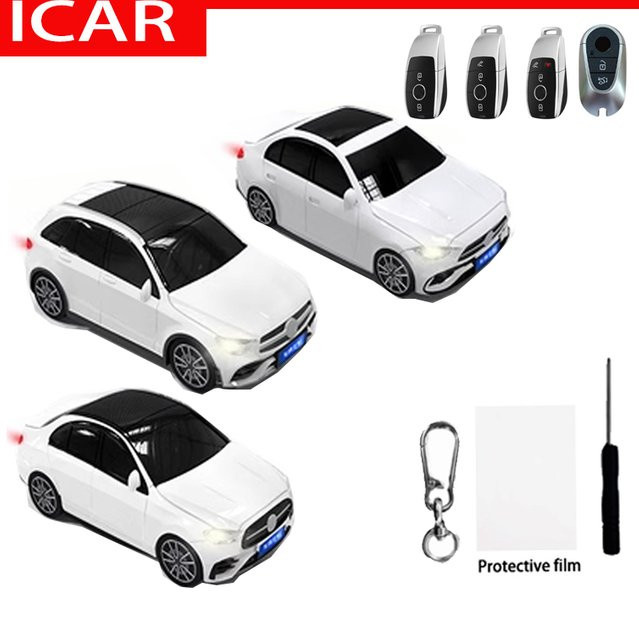 ICAR Smart Auto Schlüssel Hülle für Mercedes Benz C E Klasse GLC W205 W213 W222 G63 X167 E200 E300 AMG in Schwarz - Bild 1