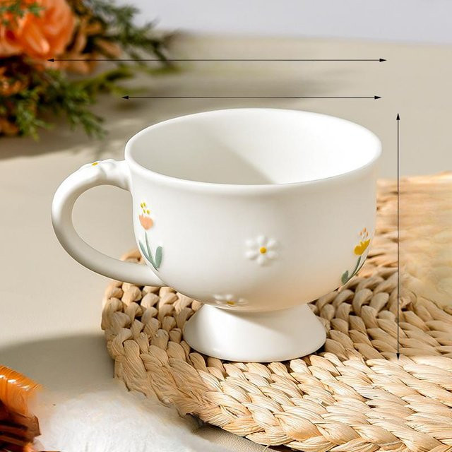 Yiran toy 1 Keramiktasse im europäischen Stil, Weiß, 450 ml - Bild 1