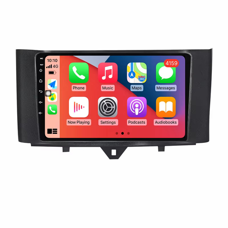 Navifly 2DIN Multimedia Autoradio mit 9 Zoll Display für Benz Smart Fortwo 2013-2017 inklusive Armaturenbrett Rahmen und Canbus in Schwarz - Bild 2
