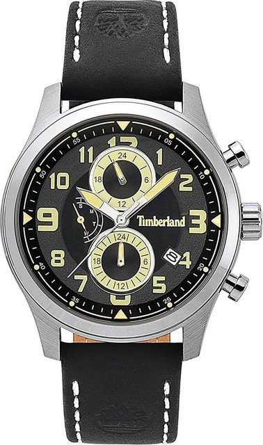 Timberland Herrenuhr, Quarz, Edelstahl, Leder, Schwarz, 43 mm - Bild 1