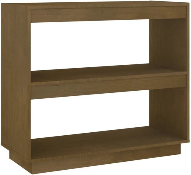 vidaXL Bücherregal aus Massivholz Kiefer in Honigbraun, B/T/H: 80 x 35 x 71 cm - Bild 1