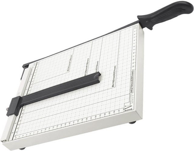 Aimo Papierschneider Guillotine in Weiß mit präziser Skala und scharfer Klinge, B/T/H: 30 x 25 x 10 cm - Bild 1